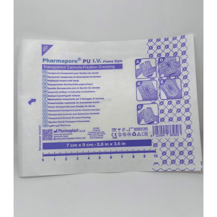 Apósito Fijación Vía Pharmapore I.V Transparente — 9x7 cm — REF. IVFS79 3