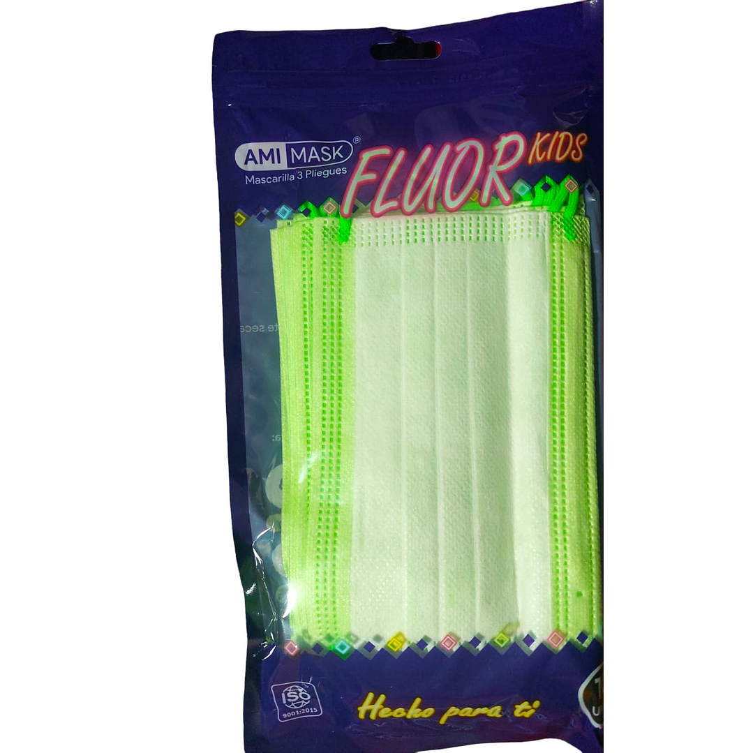 Mascarilla Fluor 3 Pliegues - Niños - 10u 1