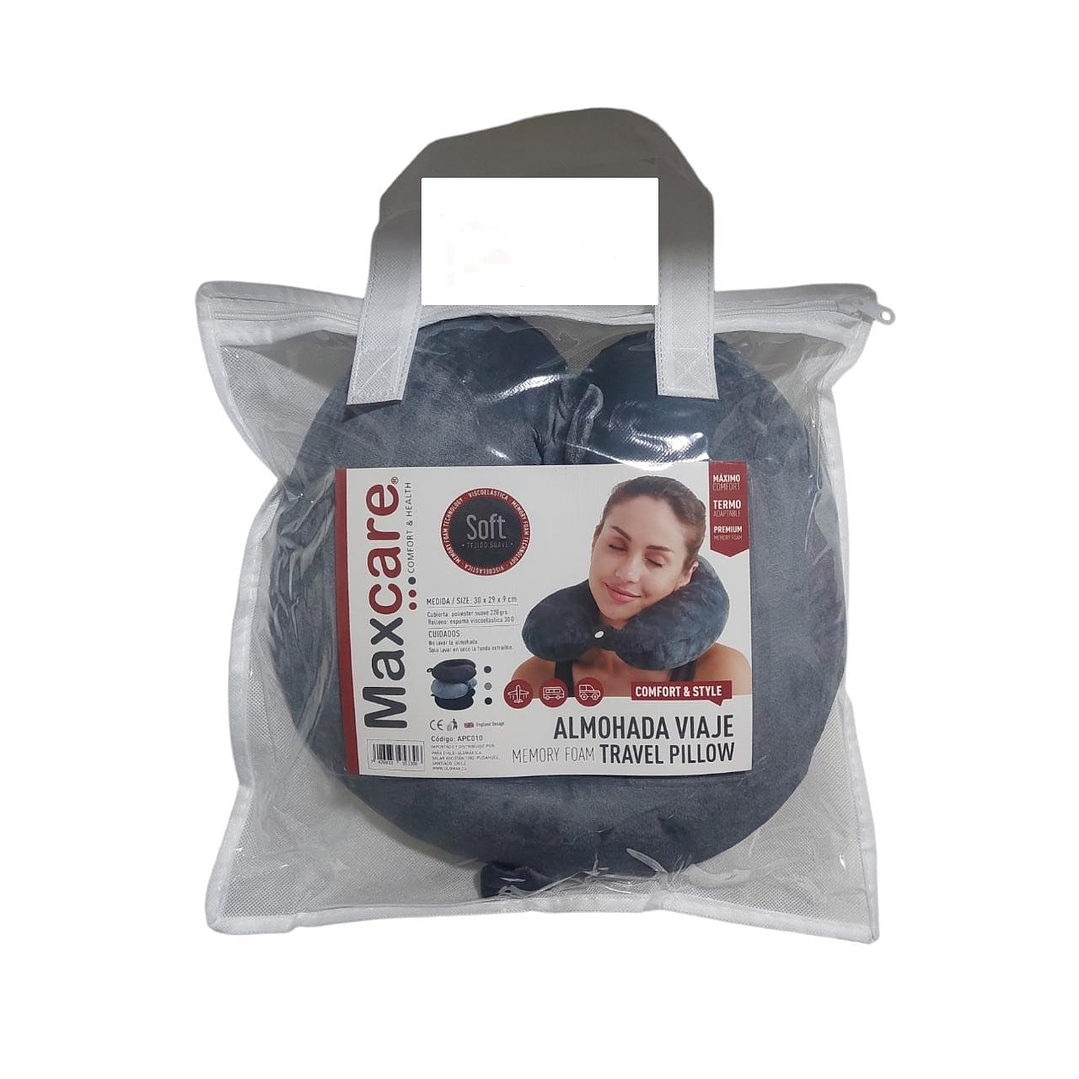 Almohada De Viaje Memory Foam – 30 x 29 x 9 cm - MaxCare - REF.APCO10 1