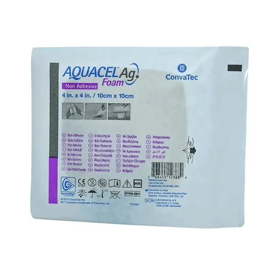 420672 — Apósito Espuma con Plata Aquacel Ag Foam — 10x10 cm.