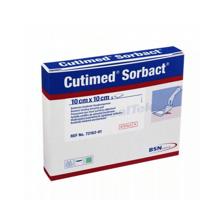  Apósito antimicrobiano — CUTIMED SORBACT — 10x10 cm 72162-00  2
