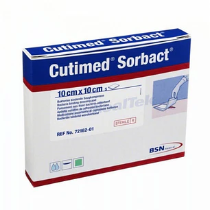 Compresa Absorbente Antimicrobiana DACC Cutimed Sorbact 10x10 cm — BSN (Ref. 72162)