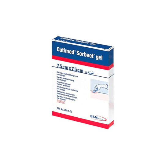 Apósito antimicrobiano gel hidrogel — CUTIMED SORBACT — 7.5 x 7.5 cm — 72611-00  