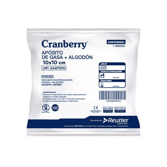 Apósito de Gasa No Tejido — Medidas — Cranberry 