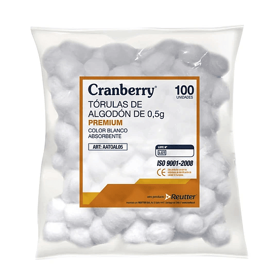 Torulas de algodón chicas — Cranberry — 100 Unidades — REF. AATOAL05
