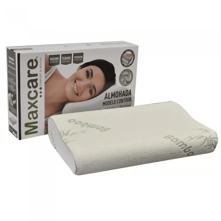 Almohada Contour Viscoelastica Bamboo - 60x30x10cm - Maxcare - REF-AVC010 1
