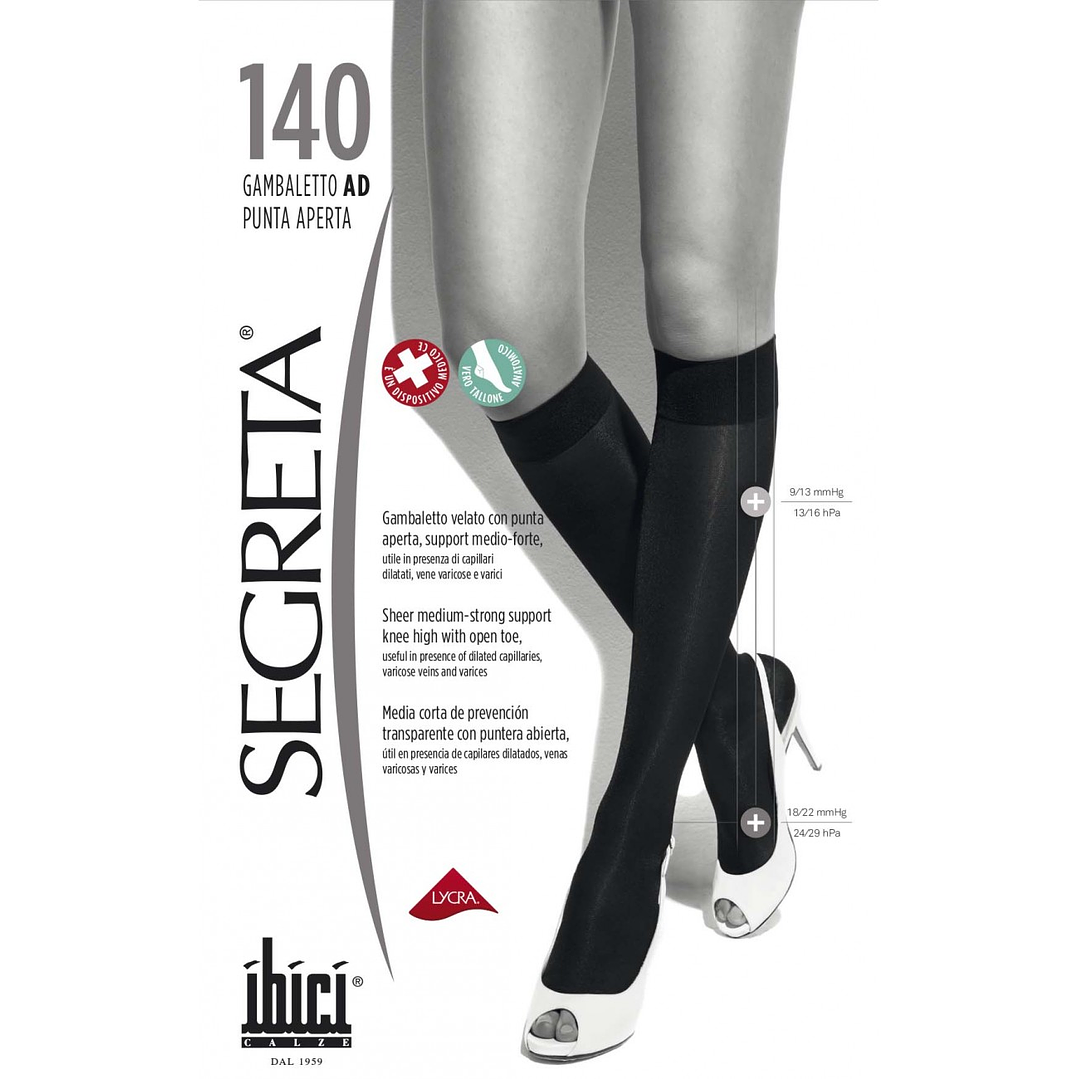 Calceta Segreta 140 18/22mmHg - Punta Abierta  1