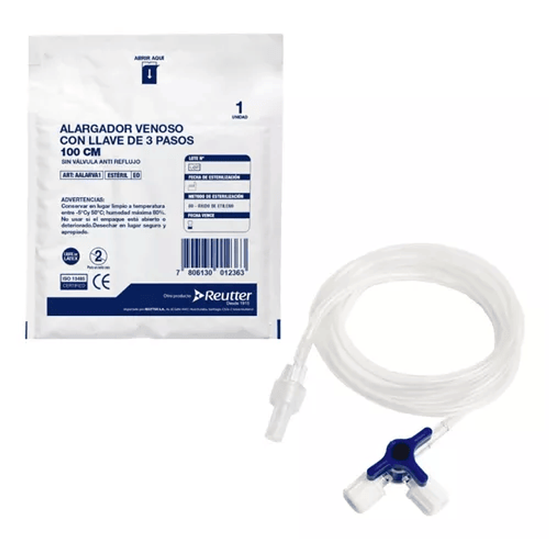 Alargador Venoso con Llave 3 Pasos 100 cm - Cranberry 1