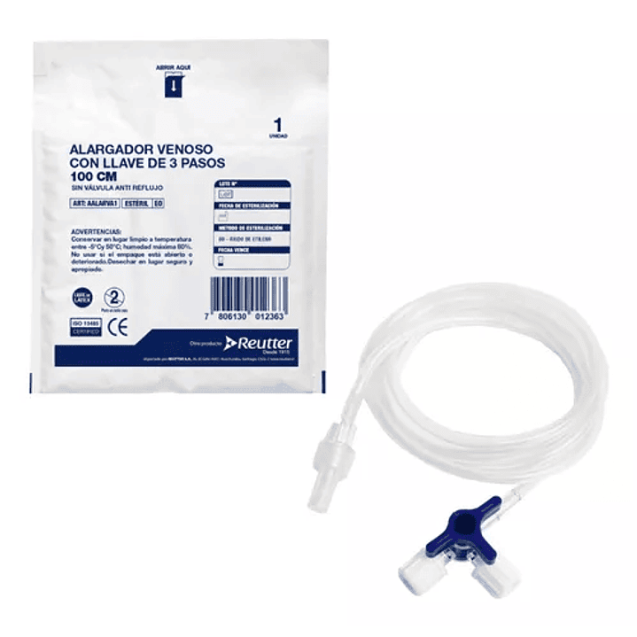 Alargador Venoso con Llave 3 Pasos 100 cm - Cranberry 1