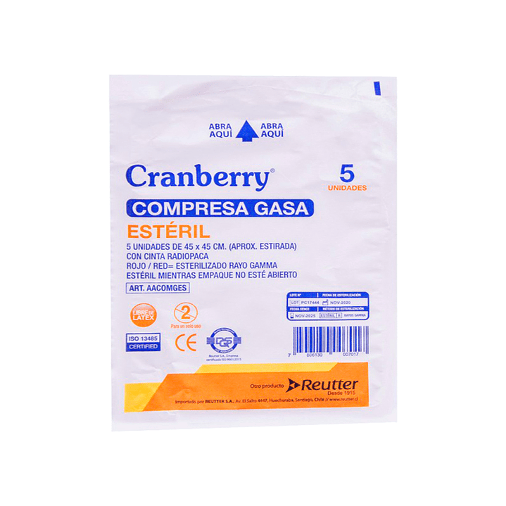 Compresa Gasa Estéril 45x45 cm - Cranberry 1