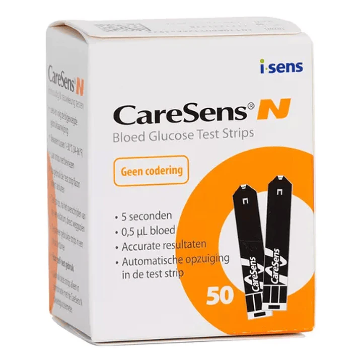 Tiras reactivas para Examen de Glucosa - Caresens N50 1