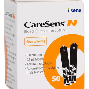 Tiras reactivas para Examen de Glucosa - Caresens N50