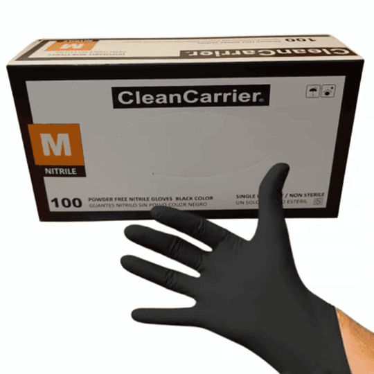 Guante Nitrilo Negro — Tallas — Caja 100 Unidades — CleanCarrier