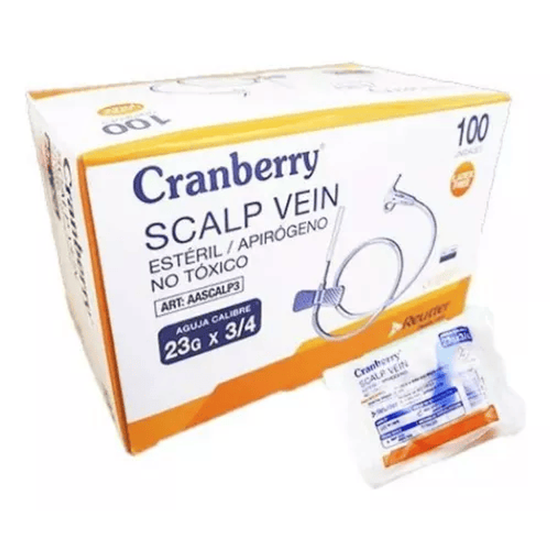 Conjuntos de Infusión con Alas (Mariposa) Cranberry – 23G x 3/4  – Calipso 2