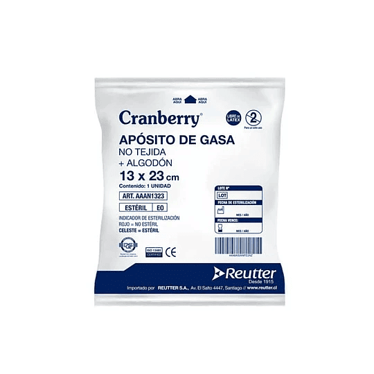 Apósito de Gasa No Tejido — Medidas — Cranberry 