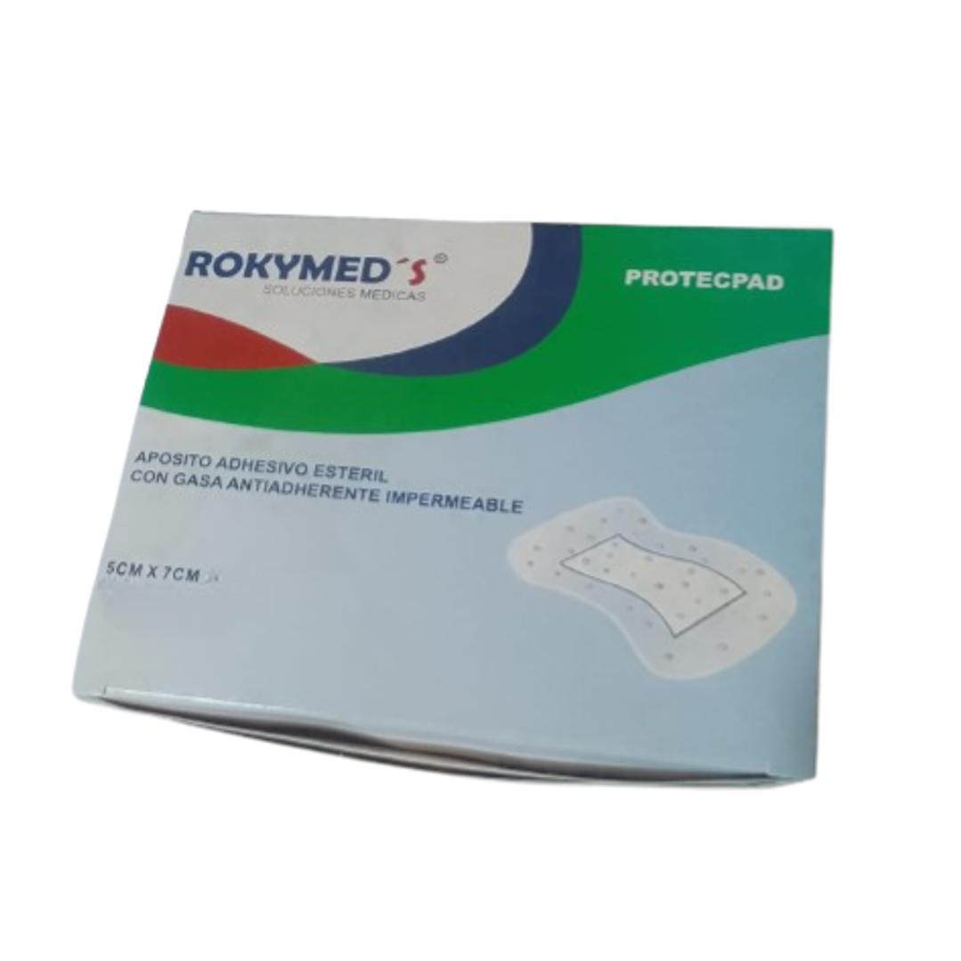 Apósito Adhesivo con Gasa Antiadherente Impermeable 5x7cm - Rokymed´s 1