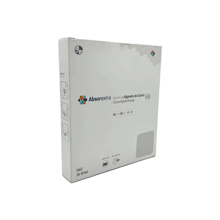 Apósito Alginato Calcio + Plata Absorbextra — 10x10 cm — GHC — 25-W162 1