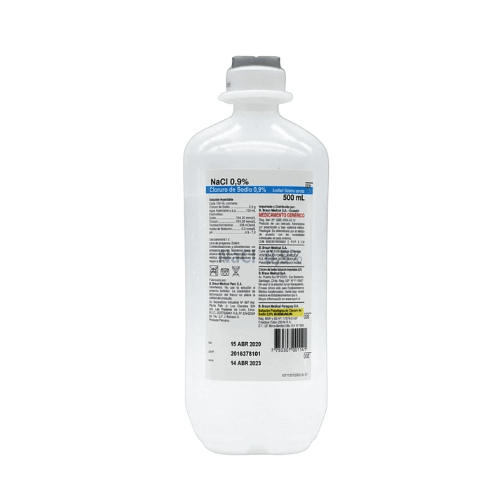 Suero Fisiológico – Cloruro de Sodio 0,9% - 500 ml - BBraun 1