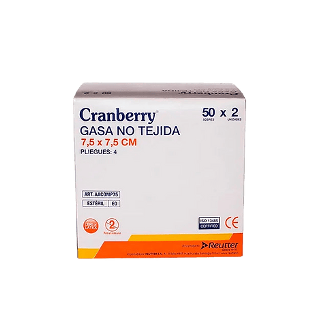 Gasa no Tejida — 7.5 x 7.5 cm  — Caja (50 Un/Sobres) — Cranberry 1