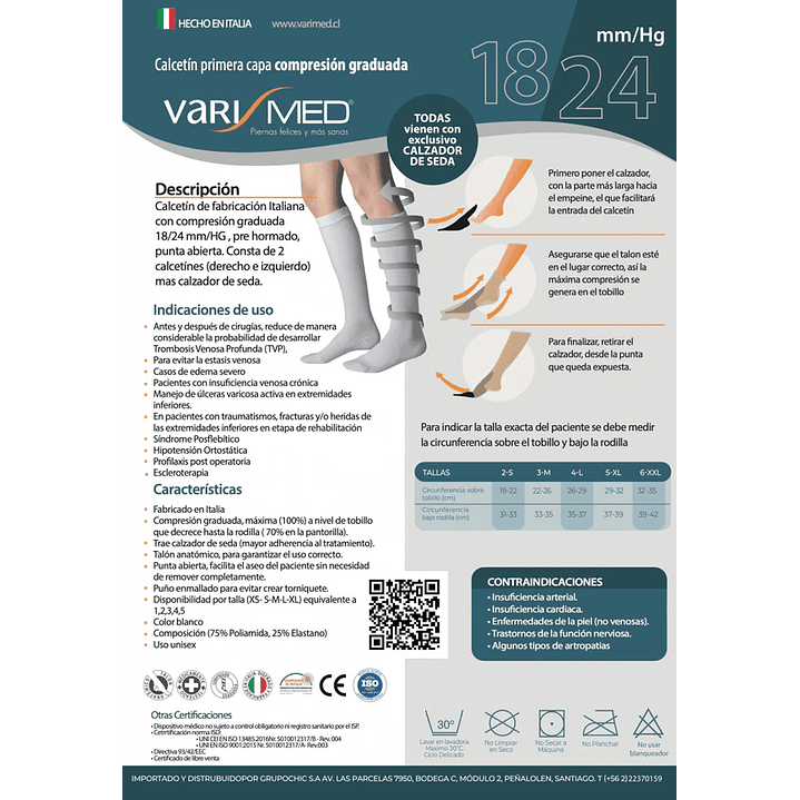 Kit Calcetín Primera Capa + Calzador Varimed 18/24 mm/Hg - REF.9047 1