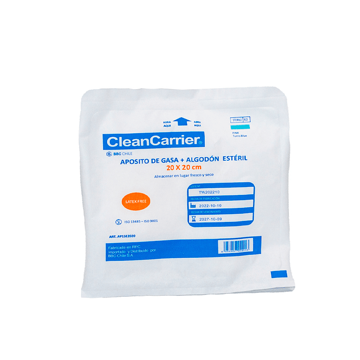 Apósito Gasa Natural - Medidas - CleanCarrier 1