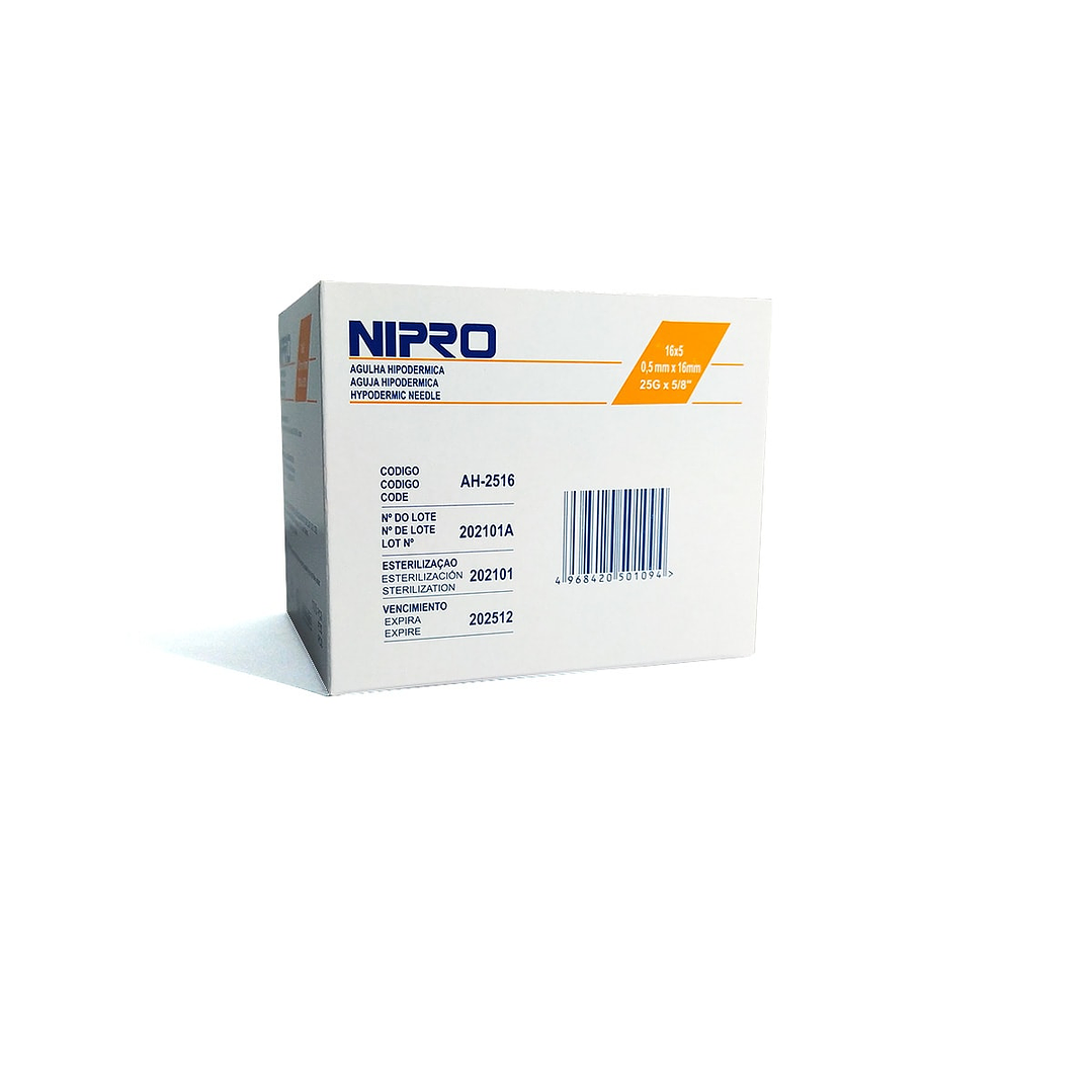 AH-2516 - Nipro Aguja Hipodérmica 25G X 5/8 - Unidad  1