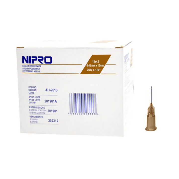 AH-2613 - Nipro Aguja Hipodérmica 26G X 1/2 - Unidad 1
