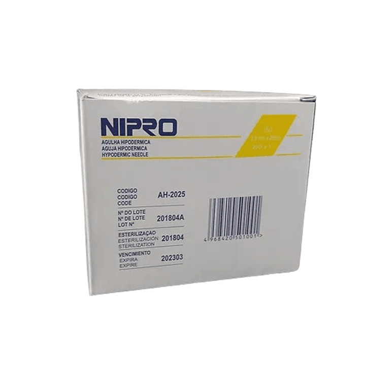 AH-2025 - Nipro Aguja Hipodérmica 20G X 1 - Unidad 1