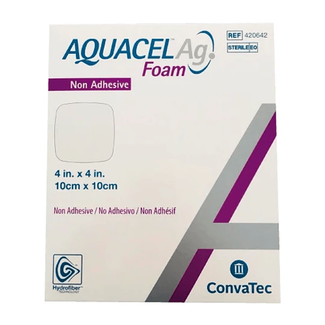  Apósito Espuma con Plata Aquacel Ag Foam — 10x10 cm. 420642 — 1