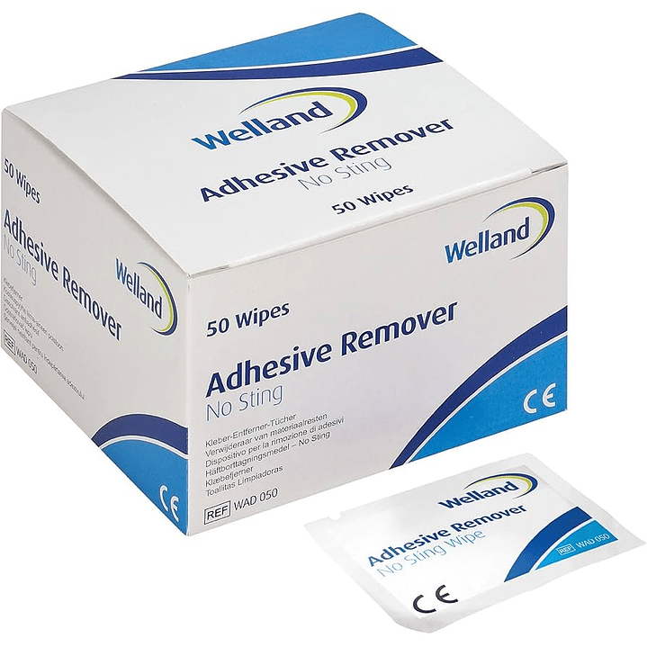Removedor de Adhesivo WELLAND — 50 toallitas — REF WAD050 1