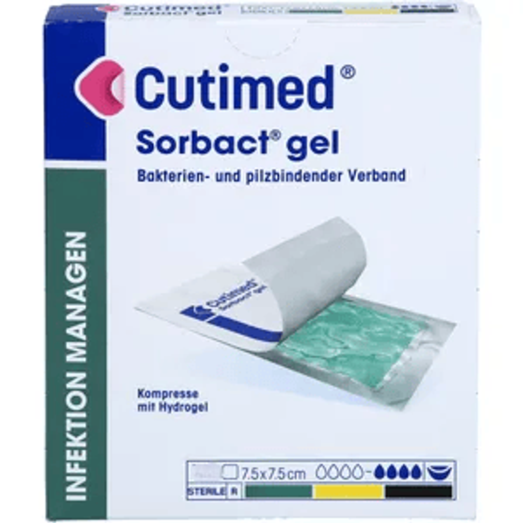 Apósito Antimicrobiano Gel Hidrogel — CUTIMED SORBACT GEL — 7.5 x 7.5 cm — 72611-20  1