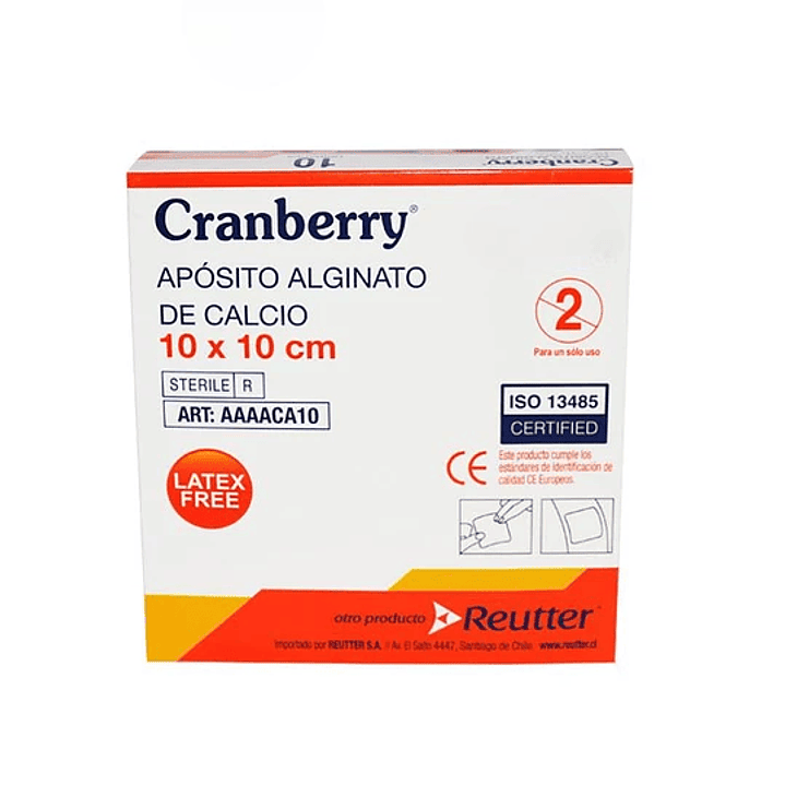 Apósito Alginato de Calcio 10x10cm— Unidad — Cranberry 1