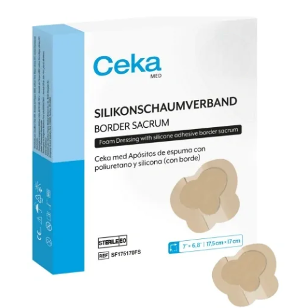 Apósito Espuma Silicona Sacro - 17,5x17 cm - Cekamed - REF. SF175170FS 1