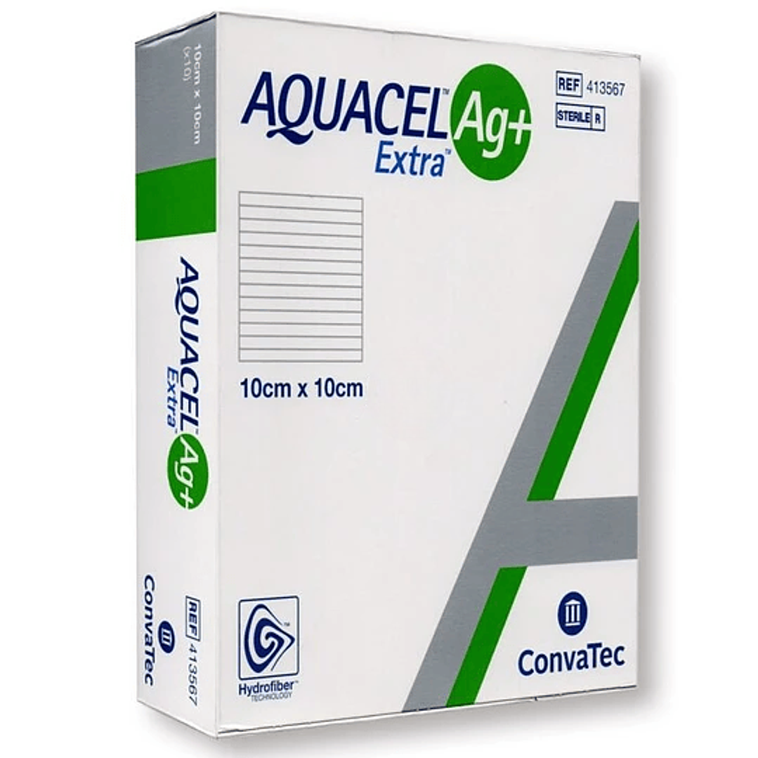 Apósito de Plata — Aquacel Ag Extra — 10x10 cm — Convatec- 413567   1