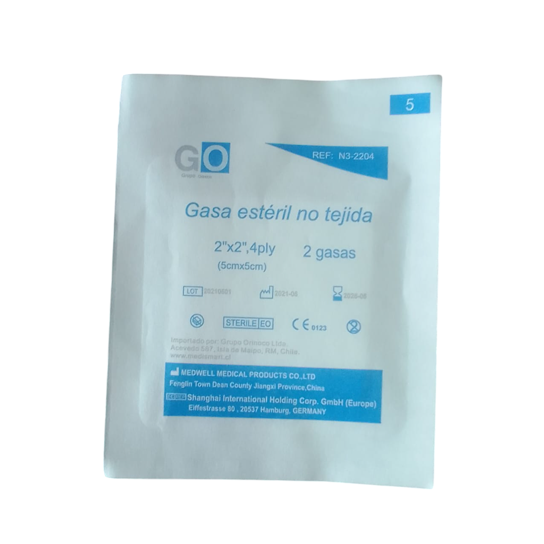 Gasa no Tejida — 5 x 5 cm  — Caja (50 Un/Sobres) — GO 2