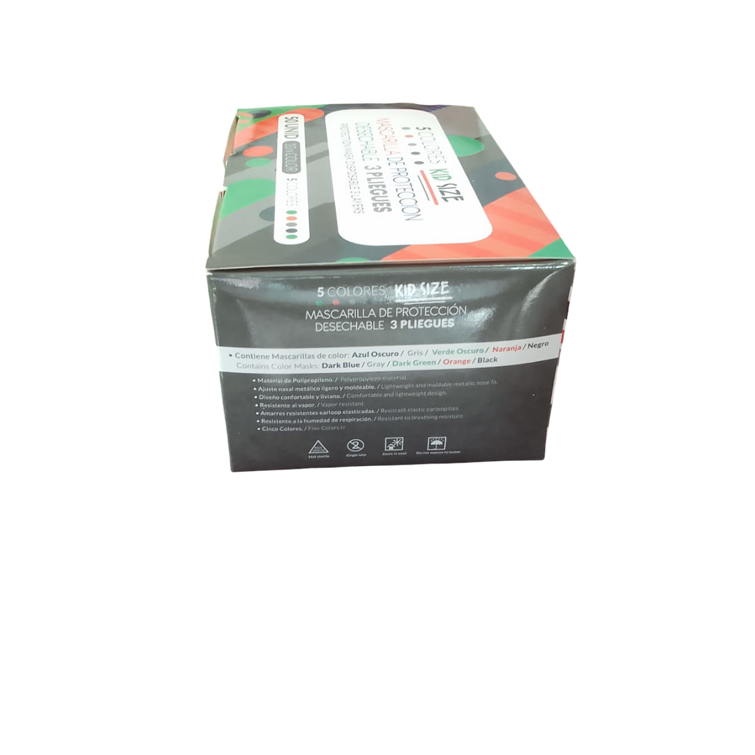 Mascarilla 3 pliegues Pediátrica 50 unidades - Kid Size 3