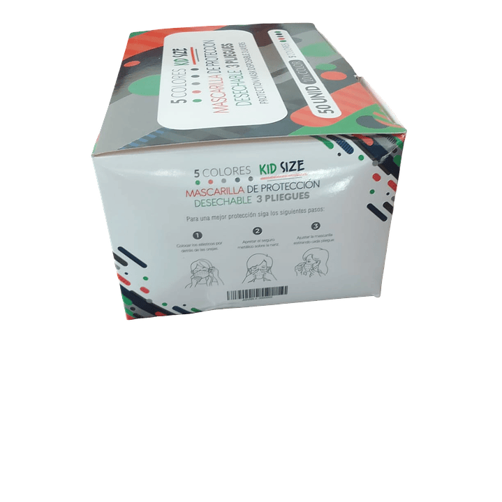Mascarilla 3 pliegues Pediátrica 50 unidades - Kid Size 4