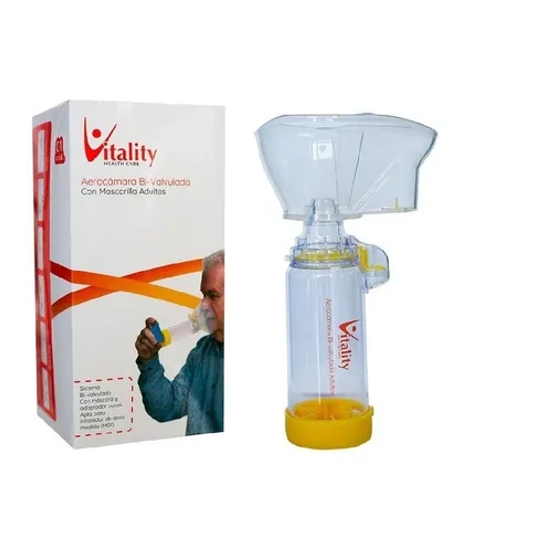 Aerocámara Adulto Bi-Valvulada - Vivality  1