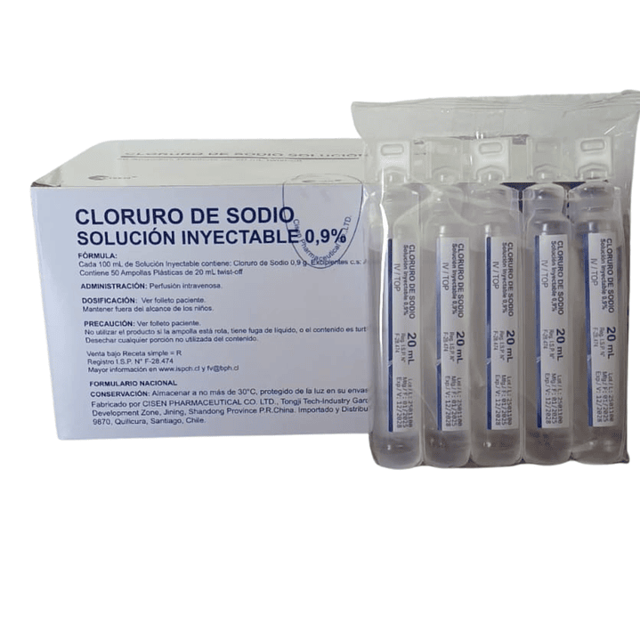 Suero Fisiológico – Cloruro de Sodio 0,9% - 20 ml - Cisen - 1