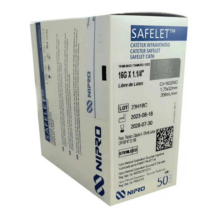 Branula Safelet 16G x 1 1/4