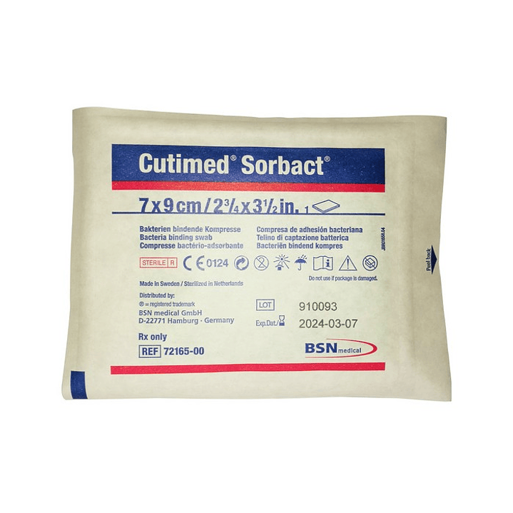 Gasa Antimicrobiana Cutimed Sorbact — 7x9 cm — Ref: 72165-00 1