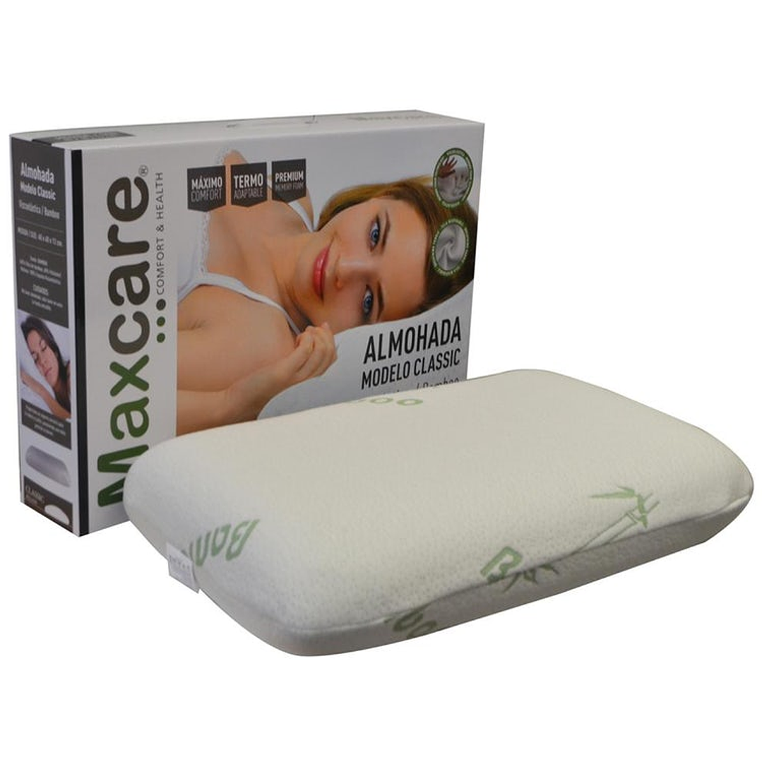 Almohada Viscoelástica Classic Bamboo - 60 x 40 x 12 cm - Maxcare - REF.AVN010 1
