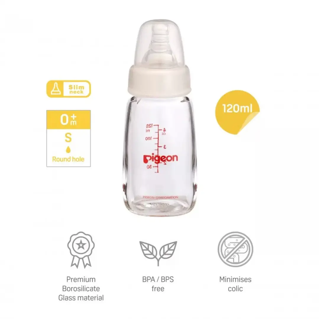 Biberón de Vidrio Chupete Flexible 120 ml - Pigeon - Ref. 00282  2
