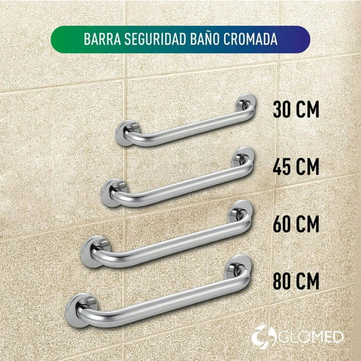 Barra Cromada 45 cm - Glomed - Ref BBC045 2