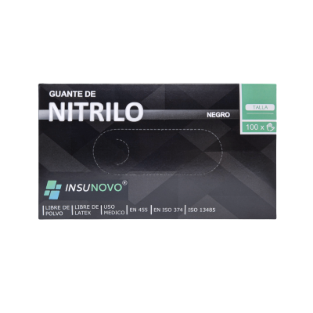 Guante Nitrilo Negro — Tallas — Caja 100 Unidades — Insunovo 1