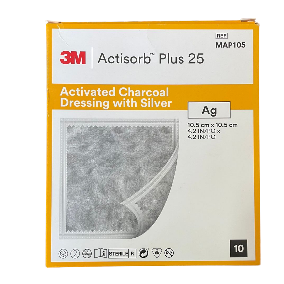 ACTISORB PLUS 25 — Apósito Carbón Activado + Plata — Medidas 3