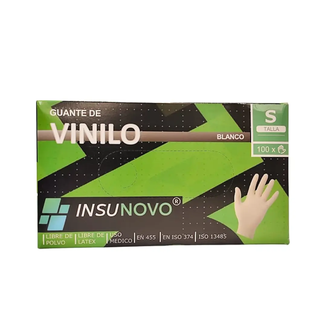 Guante Vinilo Blanco — Tallas — Caja 100 Unidades — Insunovo 1