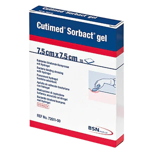 Apósito Antimicrobiano Gel Cutimed Sorbact — 7.5 x 7.5 cm — BSN - Ref: 72611-44