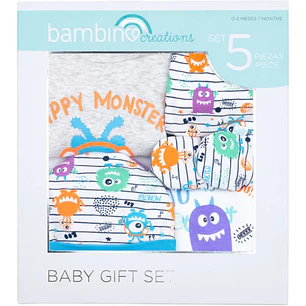 Set 5 Piezas Niño 0-3 Meses Bambino Creations - Ref. TEXSET148