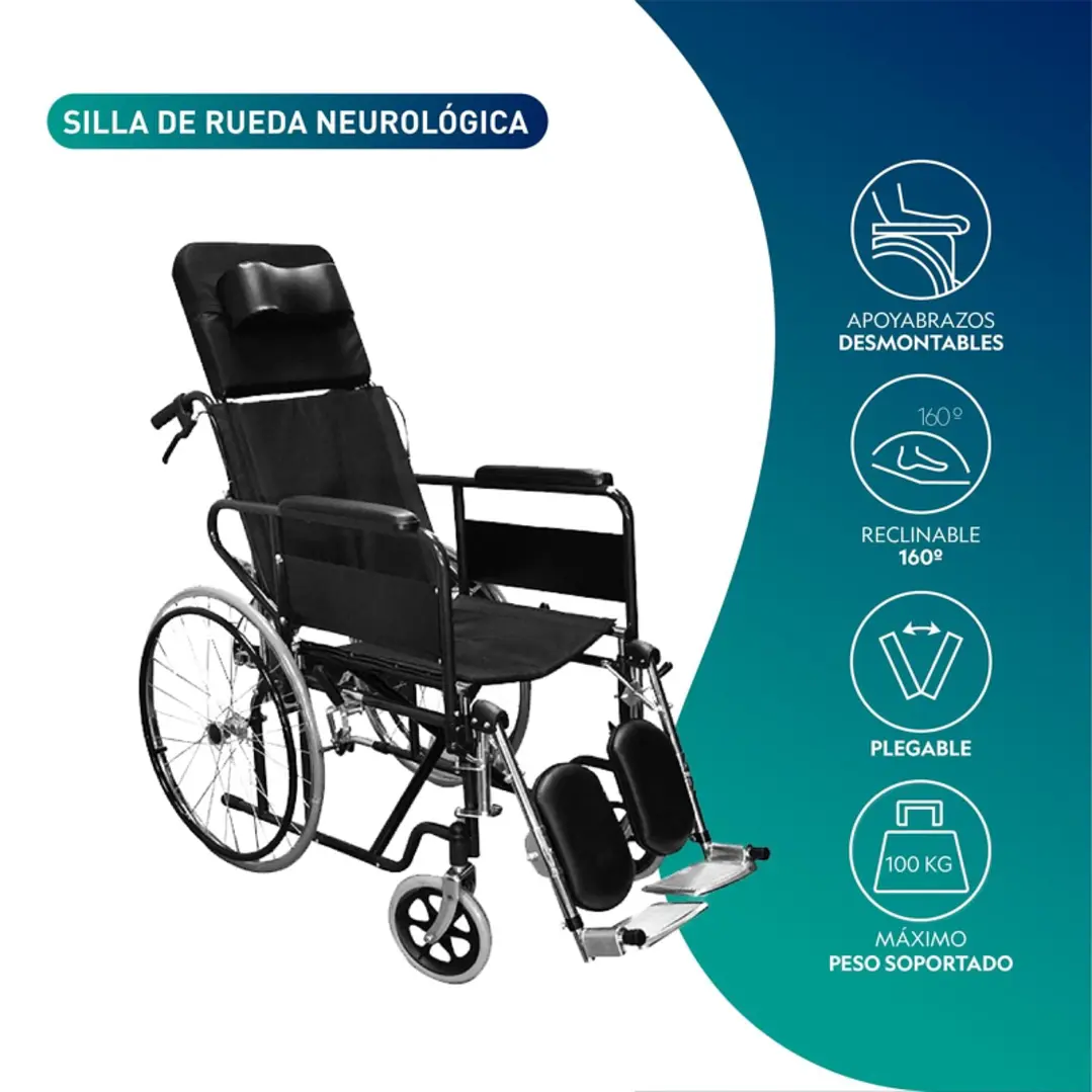 Silla de Ruedas Neurológica - Glomed - Ref. SNS010V 3